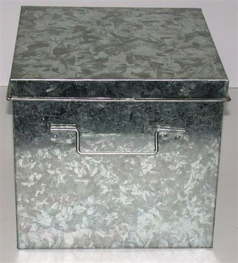 galvanised metal storage boxes|galvanized metal box with lid.